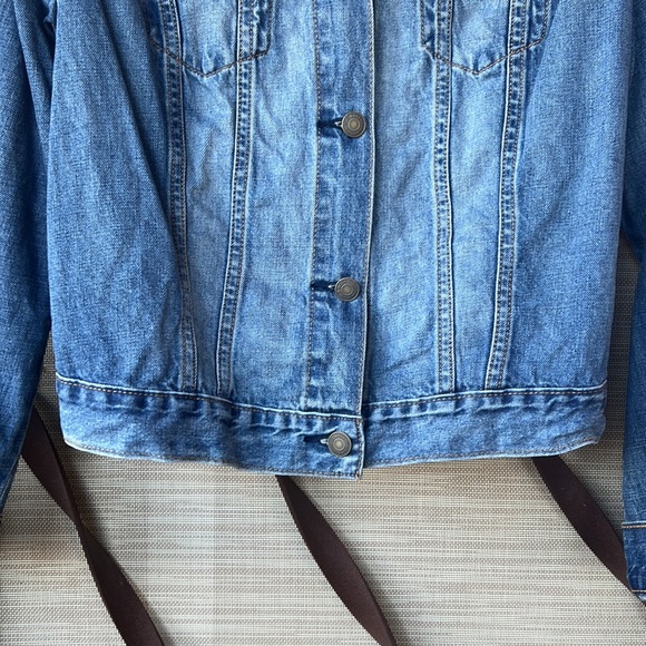 Old Navy Distressed Blue Denim Jean Jacket - Picture 8 of 11